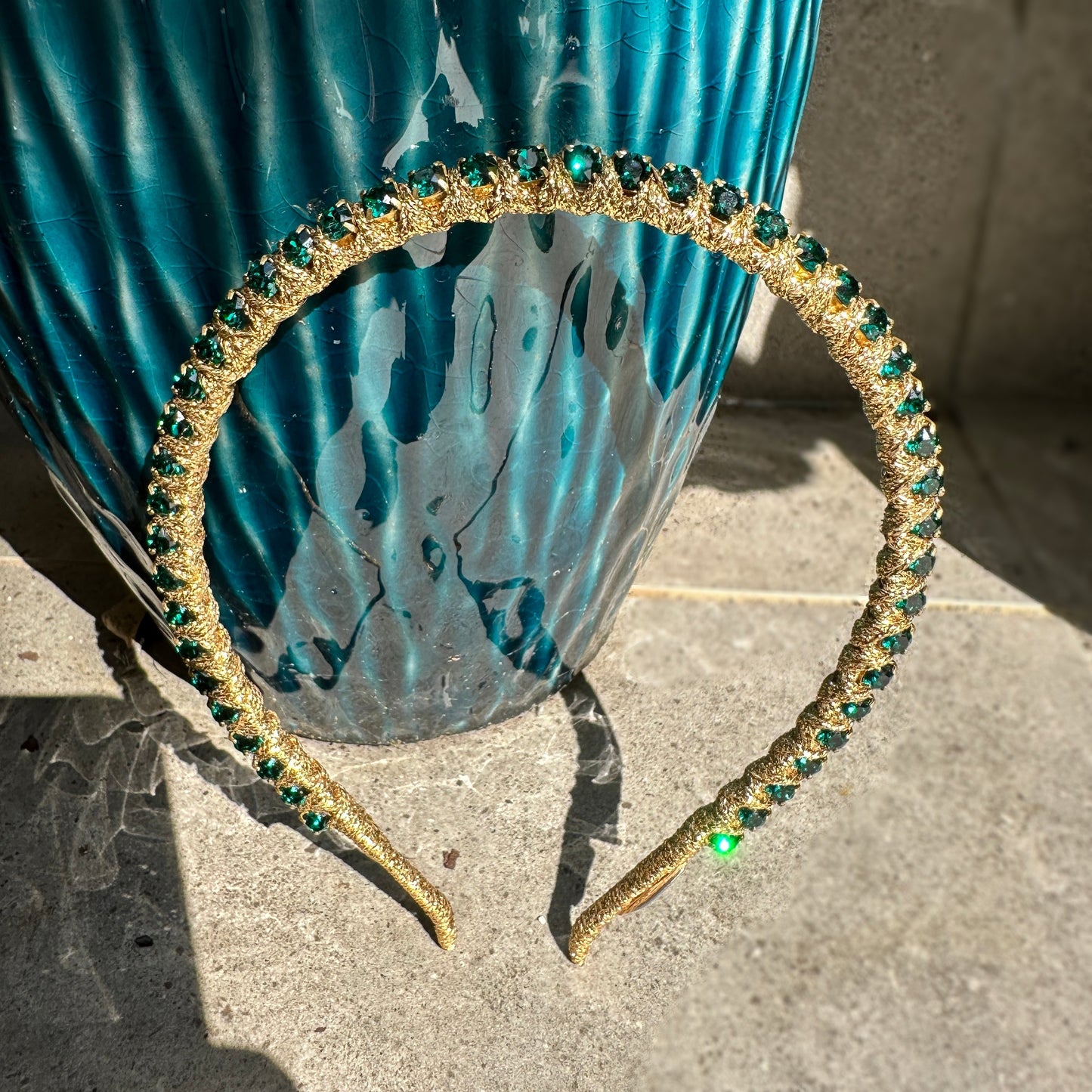Alessa Emerald Green Crystal - Headband *MADE TO ORDER*