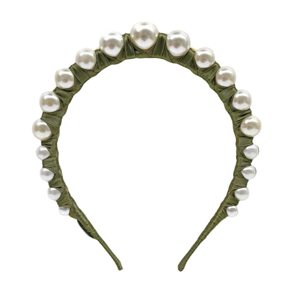 Derby Pearl Olive Green - Iconic Headband *Buy Now*