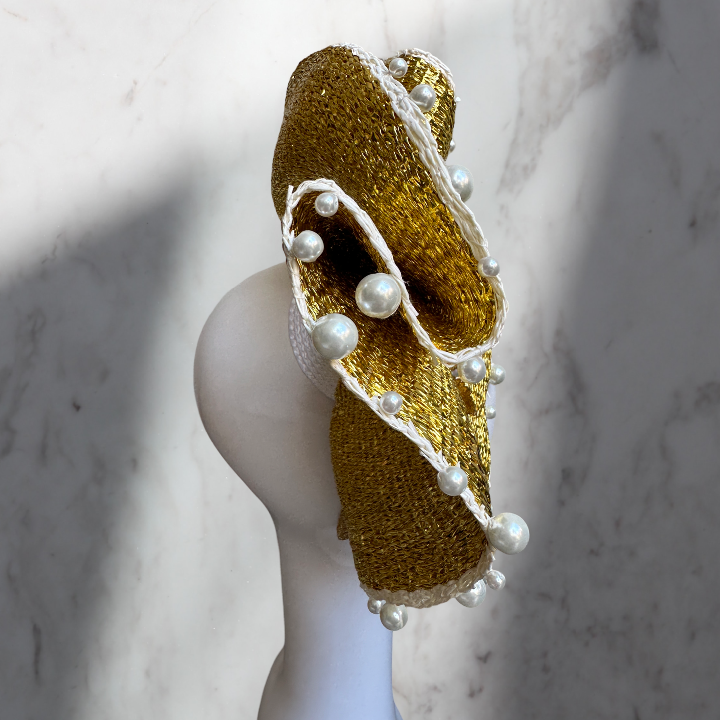 Tiffany Pearl / Gold - Headpiece *AVAILABLE NOW*