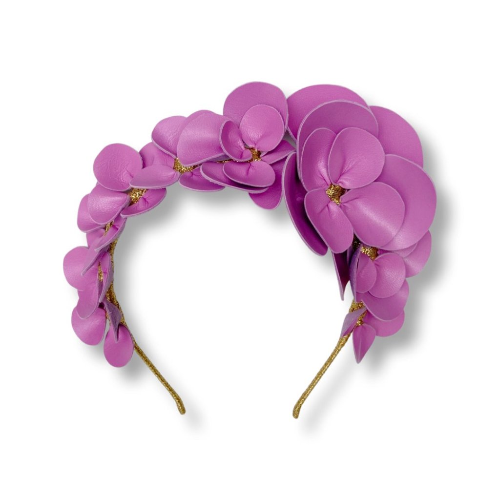 Clover Pink Floral Leather - Headband *AVAILABLE NOW*