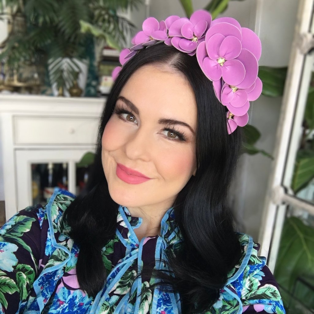 Clover Pink Floral Leather - Headband *AVAILABLE NOW*