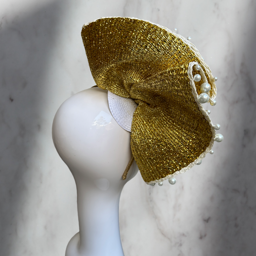 Tiffany Pearl / Gold - Headpiece *AVAILABLE NOW*