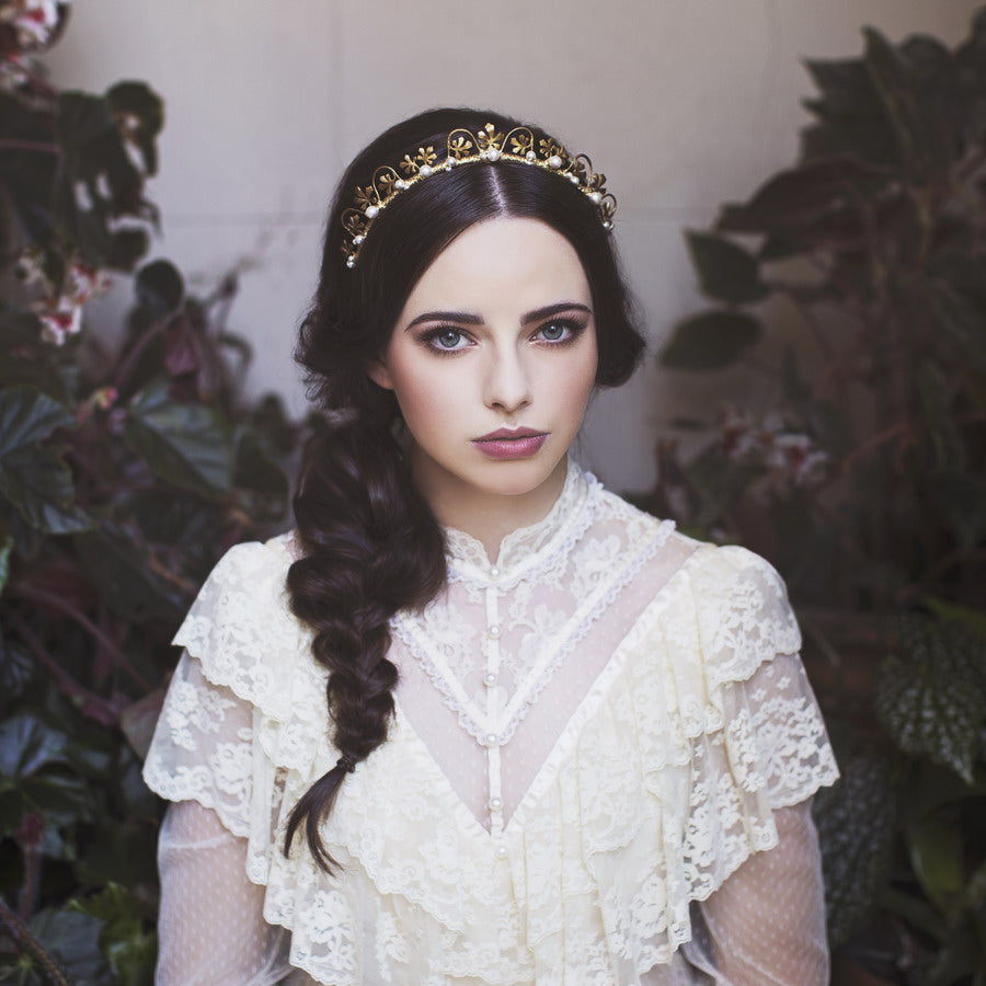 Bernadette PEARL / Gold - Iconic Crown *MADE TO ORDER*