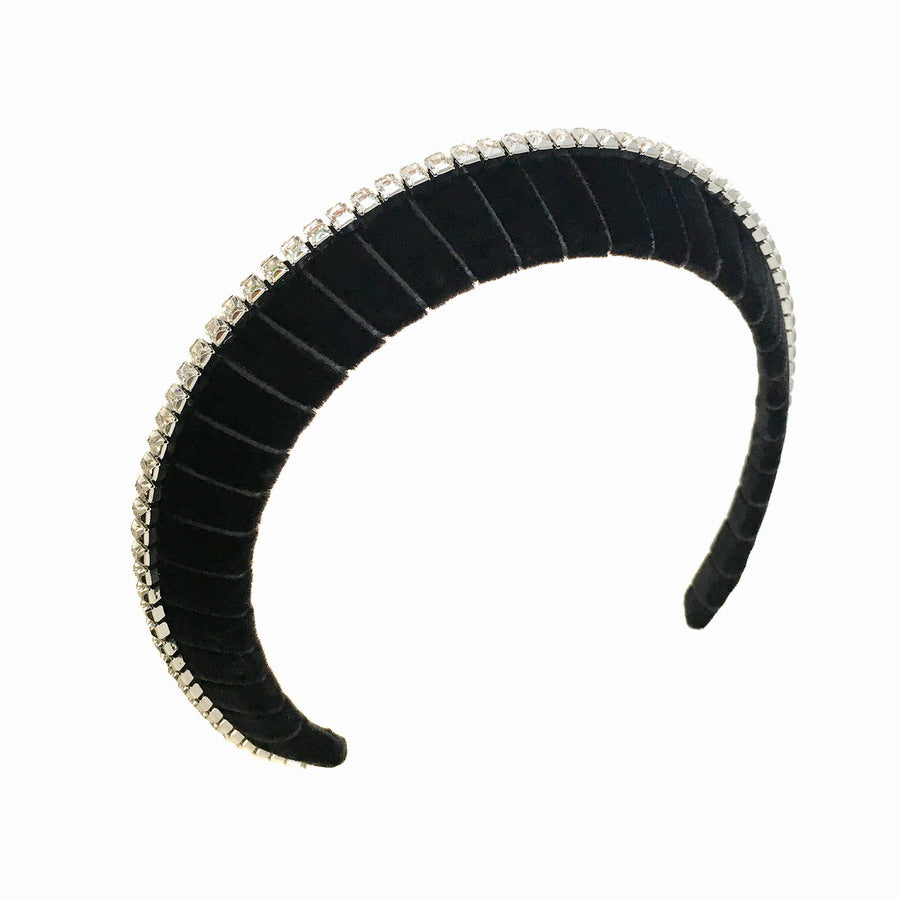 Indu Black Square Rhodium Crystal - Iconic Crown *MADE TO ORDER*