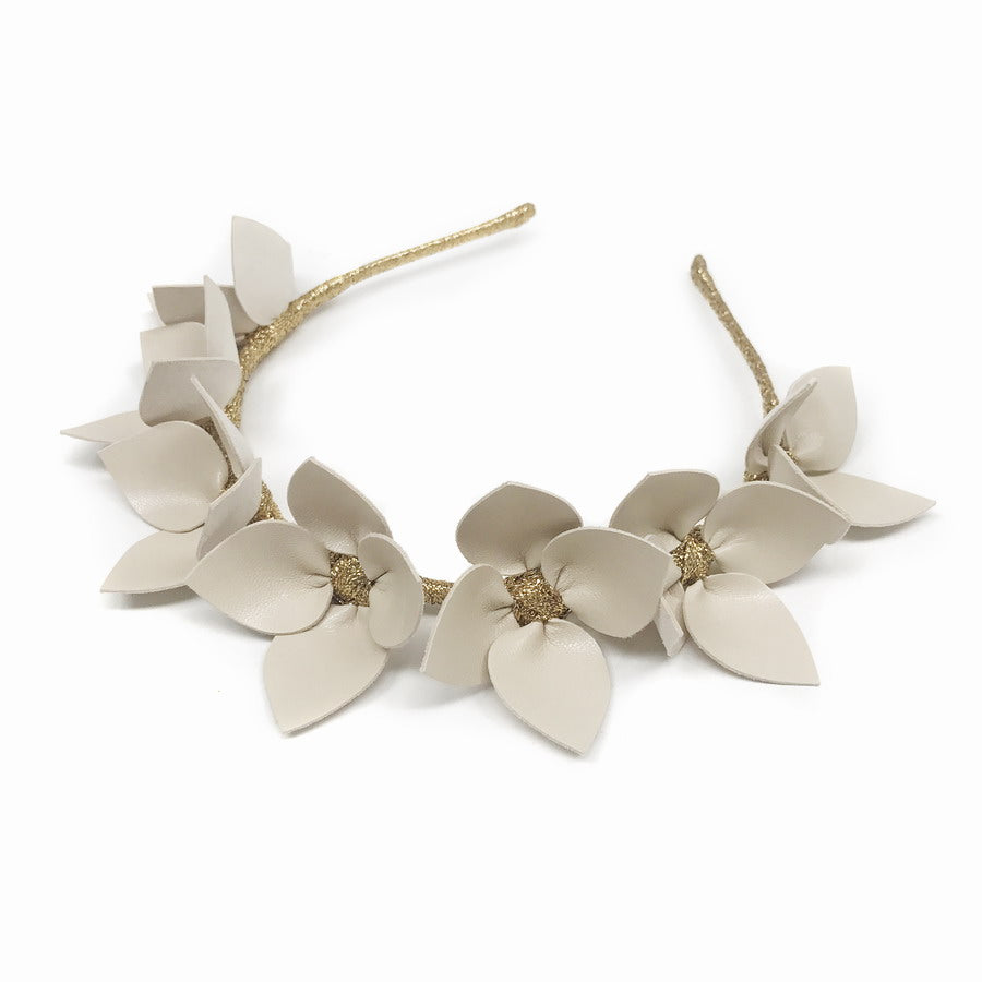 Queenie Cream Floral leather - Headband *AVAILABLE NOW*