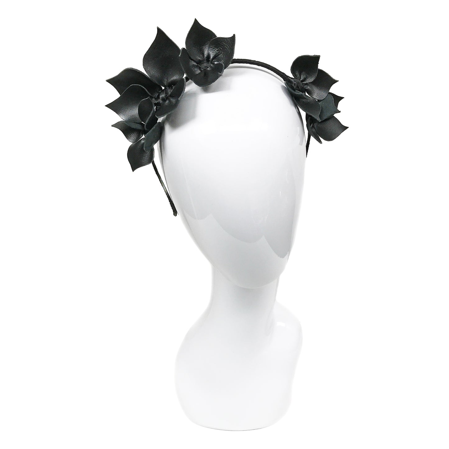 Spades All Black Floral leather - Headband *MADE TO ORDER*