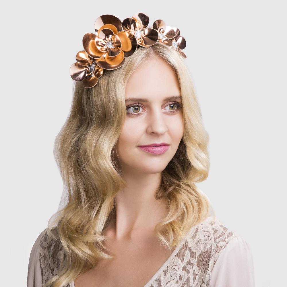 Clover Rose Gold Leather - Headband *Made To Order* 4 Weeks
