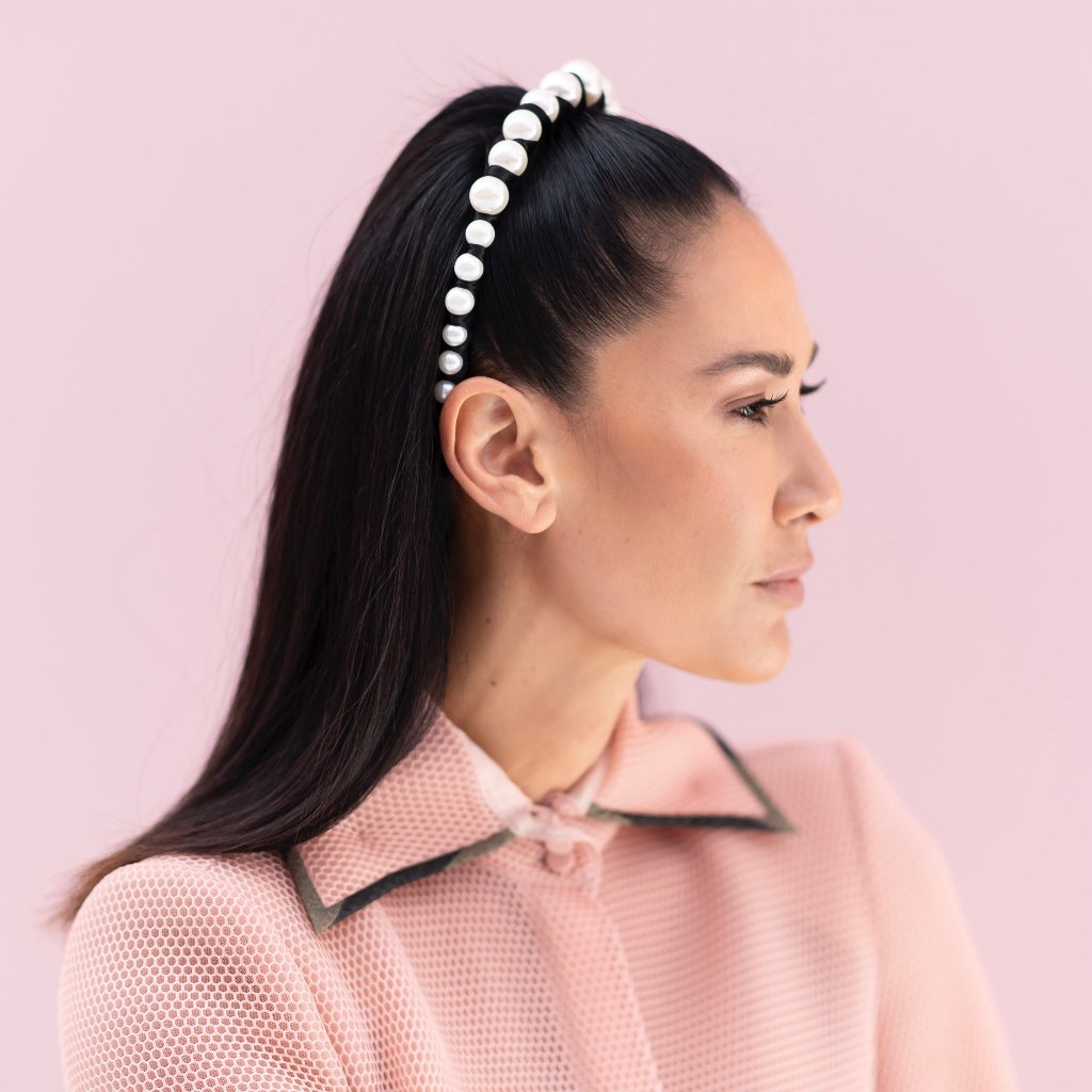 Derby Pearl Black - Iconic Headband *Made To Order*