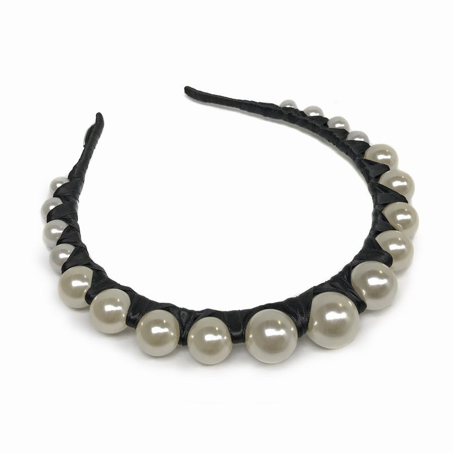 Derby Pearl Black - Iconic Headband *Made To Order*