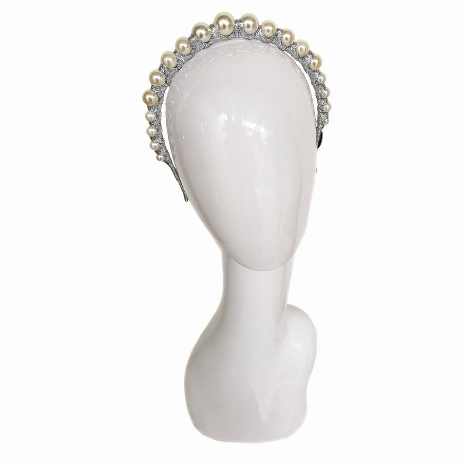 Derby Pearl Silver - Iconic Headband *Made To Order* 3 Weeks