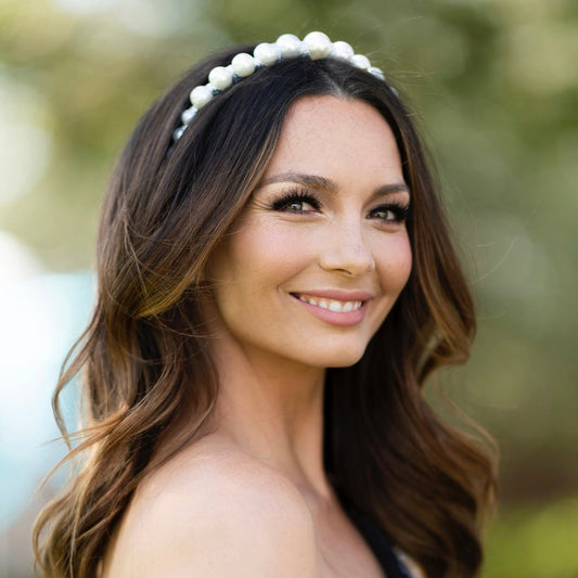 Derby Pearl Silver - Iconic Headband *Made To Order* 3 Weeks