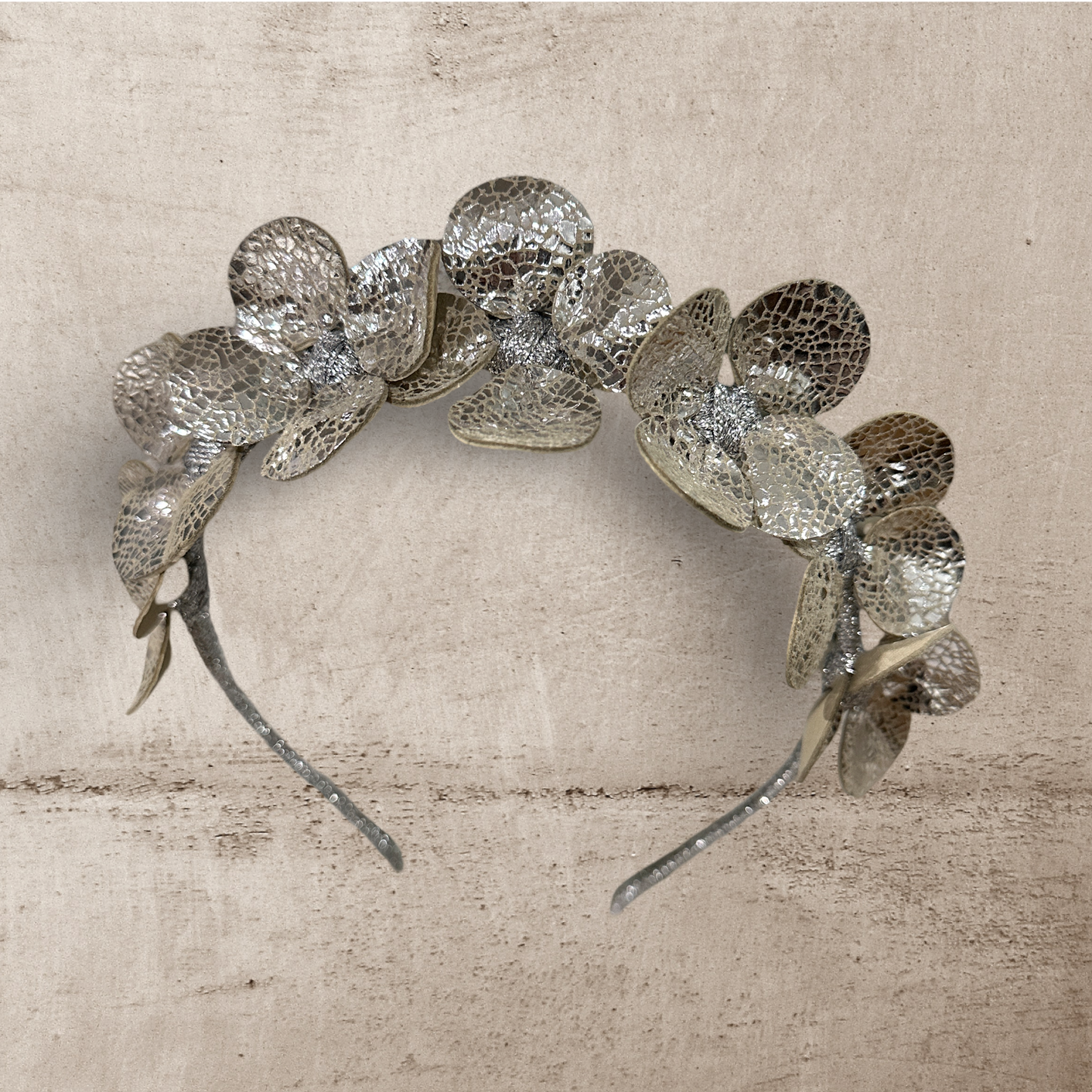 Gilly Silver Floral Leather - Headband *AVAILABLE NOW*