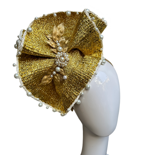 Tiffany Pearl / Gold - Headpiece *AVAILABLE NOW*