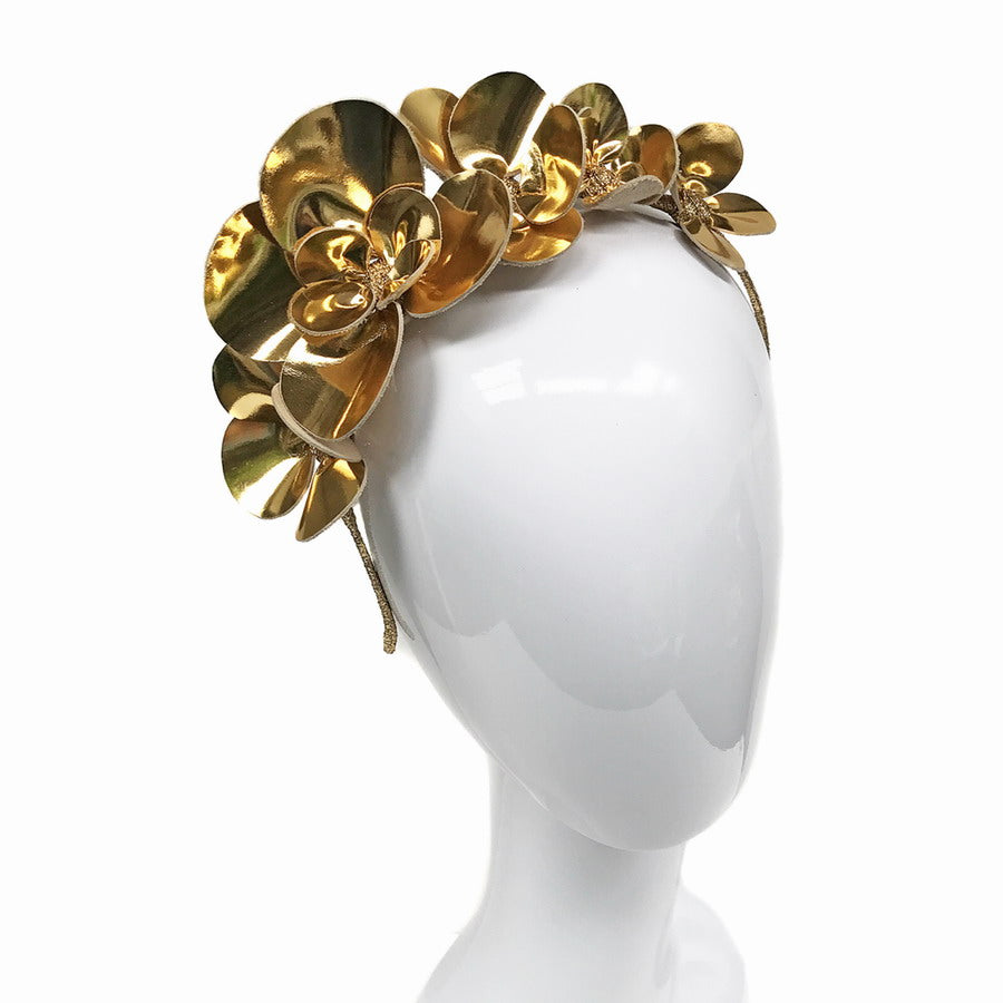 Clover Gold Mirror Floral Leather - Headband *AVAILABLE NOW*