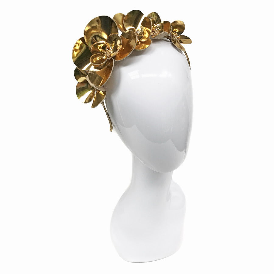 Clover Gold Mirror Floral Leather - Headband *AVAILABLE NOW*