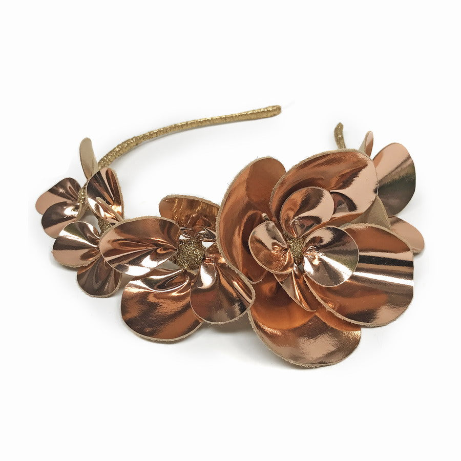 Clover Rose Gold Leather - Headband *Made To Order* 4 Weeks