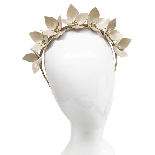 Queenie Cream Floral leather - Headband *AVAILABLE NOW*